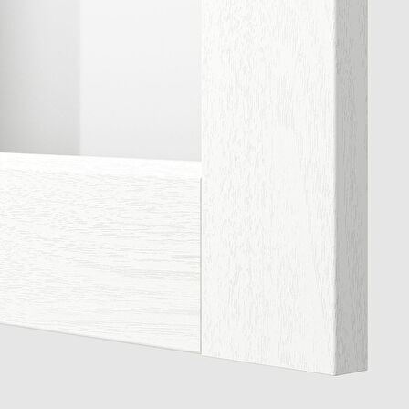 Cam kapak, beyaz-ahşap görünümlü, 30x100 cm