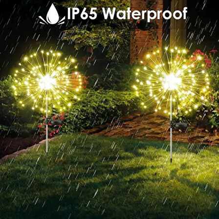 Solar Havai Fişek Dekor LED 