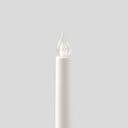 LED'li şamdan mumu, beyaz, 28 cm, 2 adet