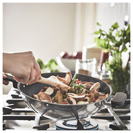 Wok tava, yapışmaz kaplama-paslanmaz çelik, 28 cm