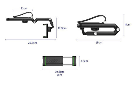 1080° Dönebilen Çok Fonksiyonlu Telefon Tutucu 