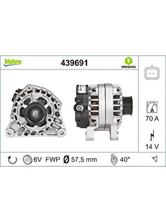 ALTERNATOR PARTNER TEPEE PARTNER II BERLINGO III BERLINGO II XSARA II TU5JP4 (1,6 16V) PARTNER II BE