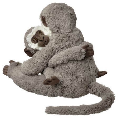 Yumuşak oyuncak, gri, 32 cm, vervet maymunu ve yavrusu