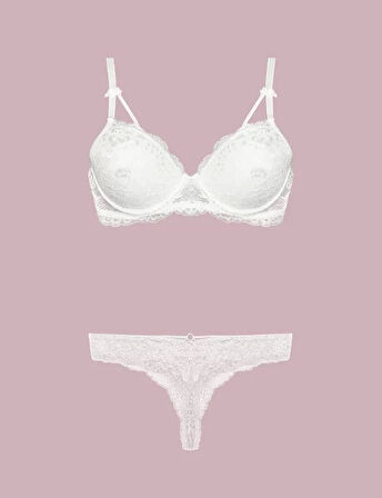 Nurteks 4430 Destekli Sütyen Takım - Ekru - 85B