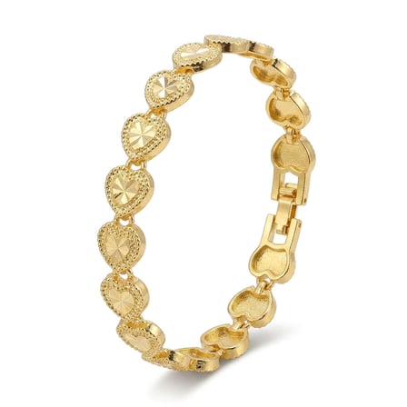💎 Premium Şık ve Parlak Amorette 24K Gold Kaplama 8 mm Kadın Bijuteri Bileklik 3183KBV5D13  (~18cm)