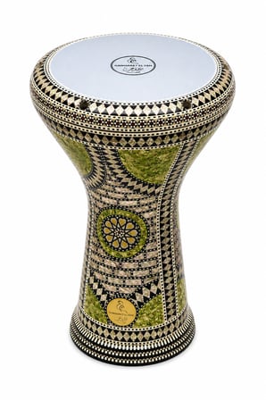 Yankı GEF-SD02 GEF Elfan Yeşil Sedef Darbuka Profesyonel Mısır Modeli El İşçiliği Taşıma Çantalı