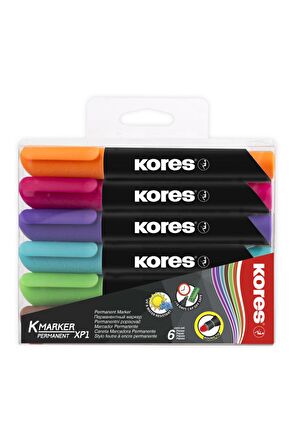 Tahta Kalemi Kalıcı Permanent Marker Round Tip 6 Renk