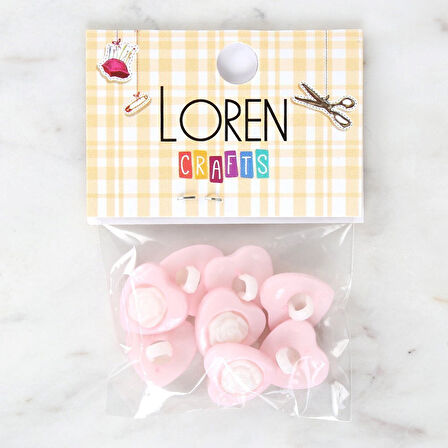 Loren Crafts Açık Pembe 8'li Düğme - 3051