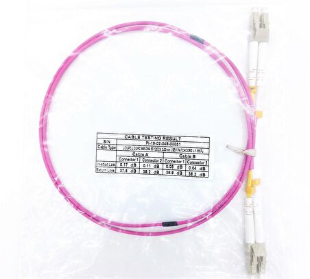 FİBER PATCH CORD LC-LC MM DUPLEX 50/125 OM4 1 MT