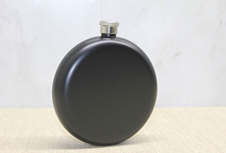 Yuvarlak Tekli Matara 8 Oz Siyah 