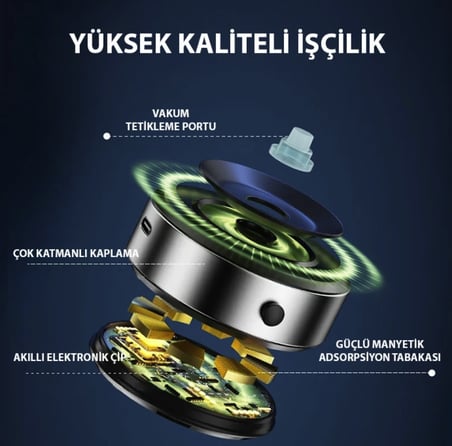 Premium manyetik mıknatıslı araç içi telefon tutucu tüm yüzeyler için vakumlu tutucu