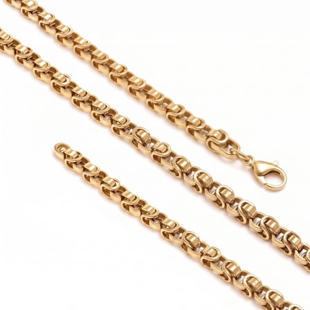 💎 Premium Parlak ve Şık Marin Zincir Erkek Çelik Kolye 5 mm 55 cm 3183ECK010 - Gold Renk