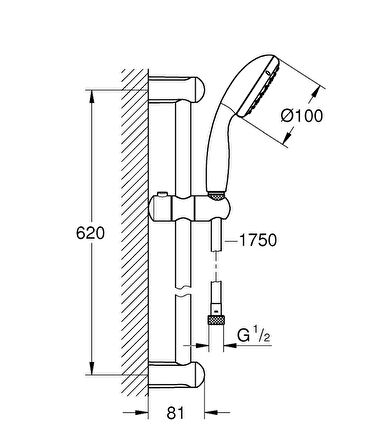 Grohe Duş Seti 2 Akışlı Tempesta Krom - 2759810E