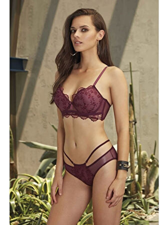 Nurteks 4484 Destekli Sütyen Takım - MOR - 85B