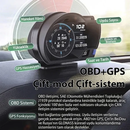 Polo Golf Passat için Odb digital ekran hayalet göstergesi Hız basınç yağ durumu arıza gösterme