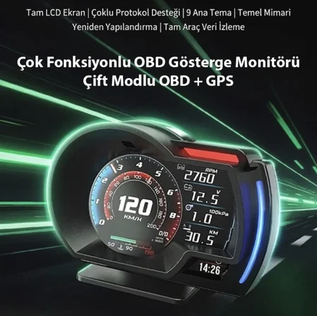 Polo Golf Passat için Odb digital ekran hayalet göstergesi Hız basınç yağ durumu arıza gösterme