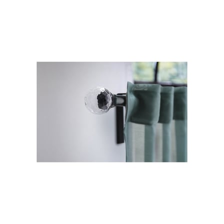Perde çubuğu topuzu, siyah-cam, 8.7 cm, 1 çift