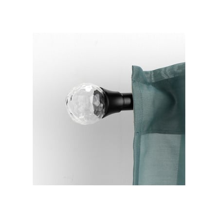 Perde çubuğu topuzu, siyah-cam, 8.7 cm, 1 çift