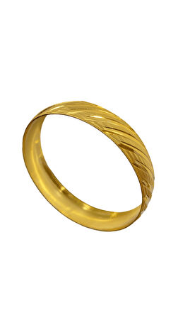 Altın Kaplama Helix Desenli Bijuteri Model Bilezik 68 mm – Özel Günler için Parlak ve Şık