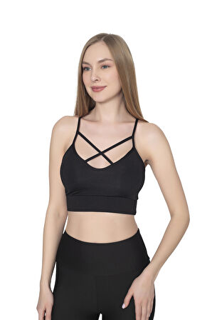 1052 Pinkhan Ön Çapraz Büstiyer Kadın - PEMBE - L-XL