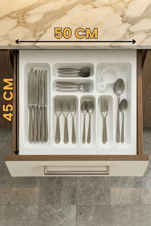 50x45 cm. Beyaz Kaşıklık ve Kepçelik 2'li Set 50x40CM ‘E KADAR KESİLEBİLİR