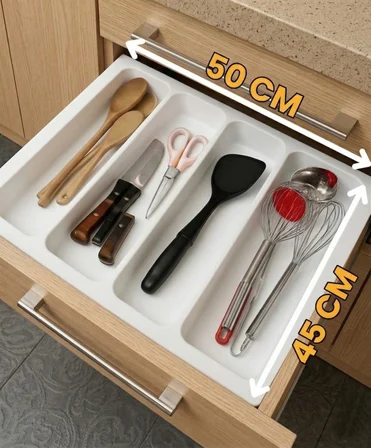 50x45 cm. Beyaz Kaşıklık ve Kepçelik 2'li Set 50x40CM ‘E KADAR KESİLEBİLİR