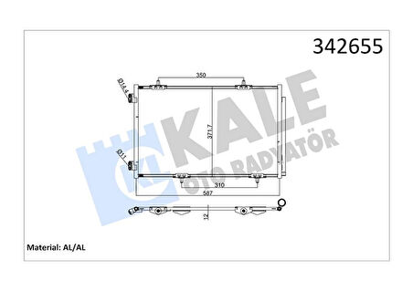 KLİMA RADYATÖRÜ KONDENSERİ P301-CITROEN C-ELYSEE 1.2 VTI-1.6 VTI-1.6 HDİ 2011-2012  587103671016 9674994280