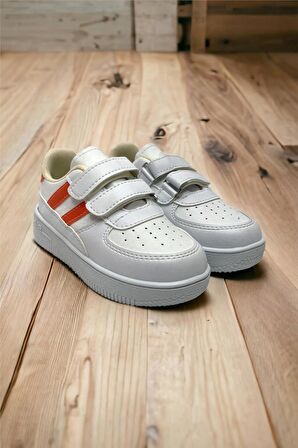 Çocuk Sneaker Spor Ayakkabı BEYAZ - TURUNCU