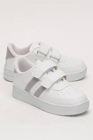 Çocuk Sneaker Spor Ayakkabı BEYAZ - FÜME