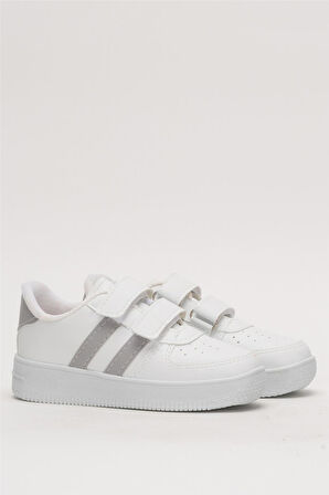 Çocuk Sneaker Spor Ayakkabı BEYAZ - FÜME