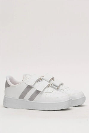 Çocuk Sneaker Spor Ayakkabı BEYAZ - FÜME