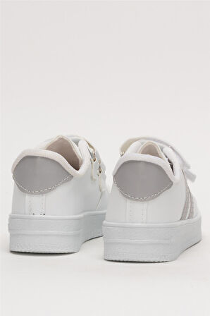 Çocuk Sneaker Spor Ayakkabı BEYAZ - FÜME