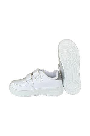 Çocuk Sneaker Spor Ayakkabı BEYAZ - FÜME