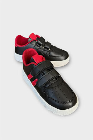 Çocuk Sneaker Spor Ayakkabı SİYAH - KIRMIZI