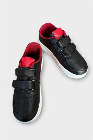 Çocuk Sneaker Spor Ayakkabı SİYAH - KIRMIZI