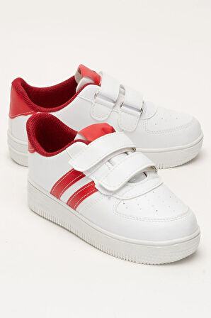 Çocuk Sneaker Spor Ayakkabı KIRMIZI - BEYAZ
