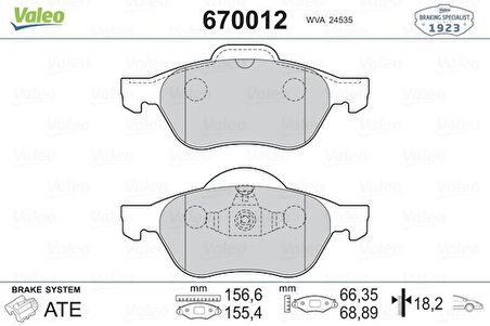ÖN BALATA MEGANE 2 2002 SCENIC 2 2002 CLIO 3 2005 1.5DCI 1.6 165 2.0 165 410601237R 7701209100 WVA24535