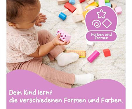 Eichhorn Desenli Kovada Ahşap Bloklar 50 Parça