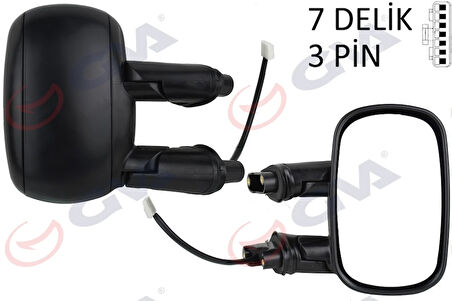 DIŞ DİKİZ AYNASI SAG ELEKTRİKLİ ASTARLI FIAT DOBLO 2000-2010 KONVEKS 3 FİŞ VM-666EHPR 735296227
