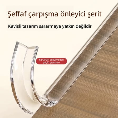 BakGelAl Şeffaf Kenar Koruyucu Şerit Bant (2 Metre) - Kendinden Yapışkanlı Güvenlik Bandı