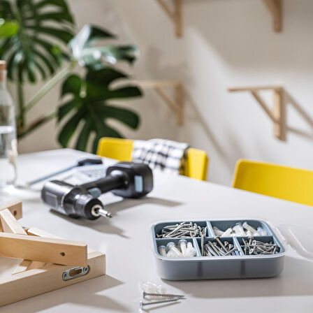 Vida ve dübel seti, çok renkli, 175 parça