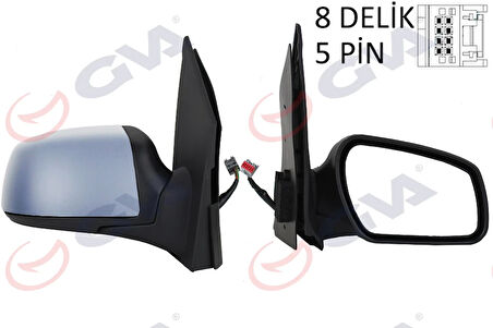 DIŞ DİKİZ AYNASI SAĞ FIESTA 2005-2008 ELEKTRİKLİ ISITMALI ASTARLI KONVEKS 5 FİŞ VM-6312EHPR 6S6117682AE 1444260