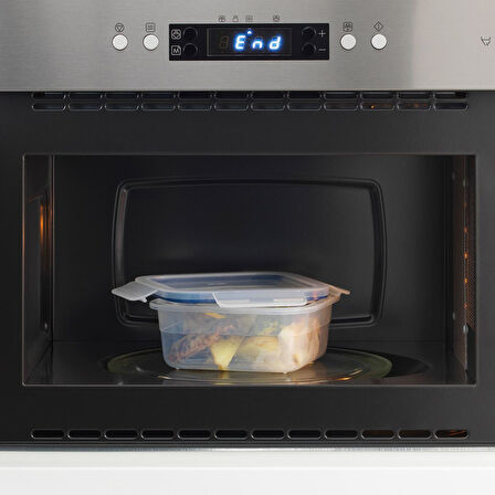 Plastik saklama kabı seti, şeffaf, 750 ml, kare, 3 parça