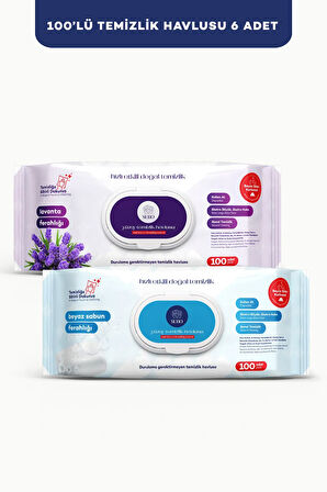 SUBO YÜZEY TEMİZLİK HAVLUSU 100 'LÜ MİX 6X100 (3 L.FERH + 3 B.SABN.FERH )