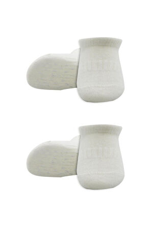 Bistyle 2'Li Sneakers Kaymaz Basic Penye Çorap BS20103 Ekru Ekru