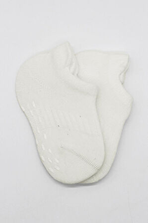 Bistyle 2'Li Sneakers Kaymaz Basic Penye Çorap BS20103 Ekru Ekru