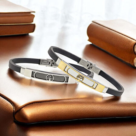   Hayat Ağacı Desenli Çelik Bileklik 3183SCB026 