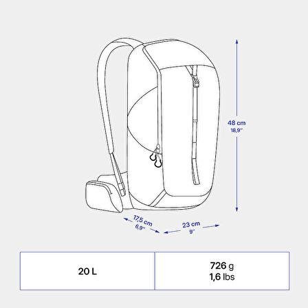 Outdoor Sırt Çantası - 20 L - Siyah - MH100