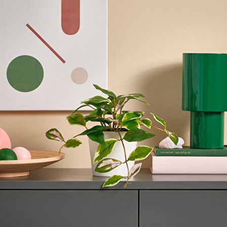 Yapay bitki, yeşil, 9 cm, balmumu bitki, iç/dış mekan