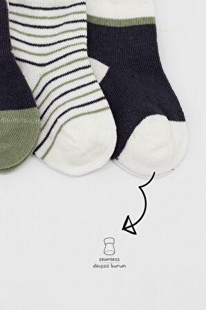 Bistyle 3'Lü Penye Erkek Soket Çorap BS10111 Antrasit